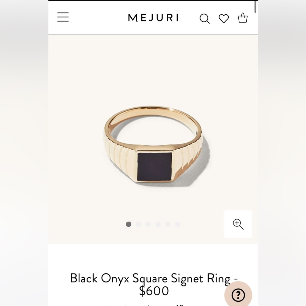 Mejuri black onyx square signet ring